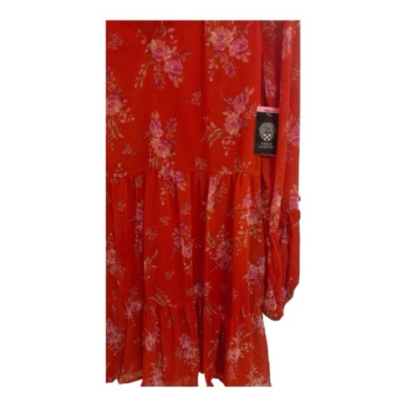 Vince Camuto Red Floral Long Sleeve Dress - Picture 3 of 3